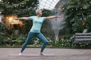 Senior Woman Practicing Yoga Move