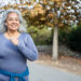 Woman With Gray Hair Running